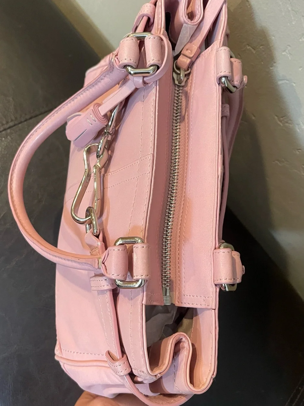 Coach Soft Pink Structured Leather Tote Bag - Women's Handbag y2k carryall